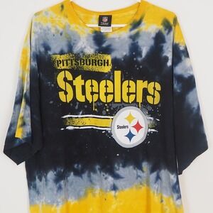 NFL Team Apparel Pittsburgh Steelers Tie Dye Y2K T Shirt Men's 2XL Football AFC
